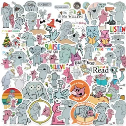 50pcs Elephant and Piggie Stickers for Laptop Scrapbook Phone Luggage Guitar Bike Laptop Cute Fun Cartoon Waterproof Sticker