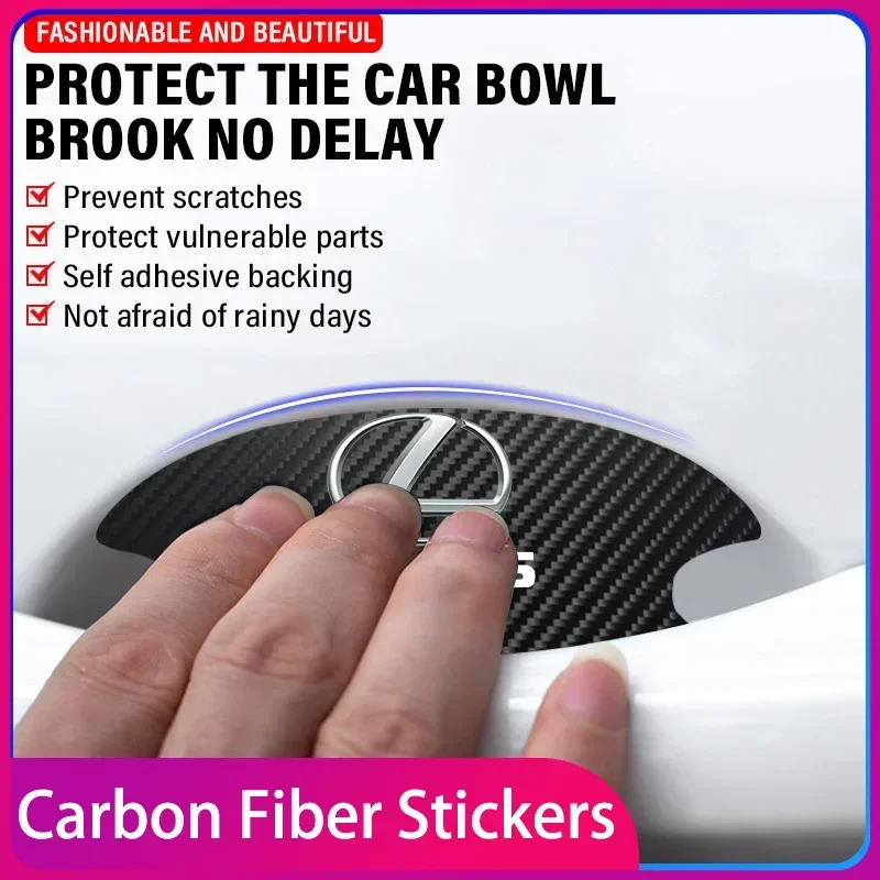 

Carbon Fibre Car Door Bowl Handle Protector 4PCS Anti-scratch Sticker Car Accessories for Lexus ES300 RX330 RX300 GS300 IS250