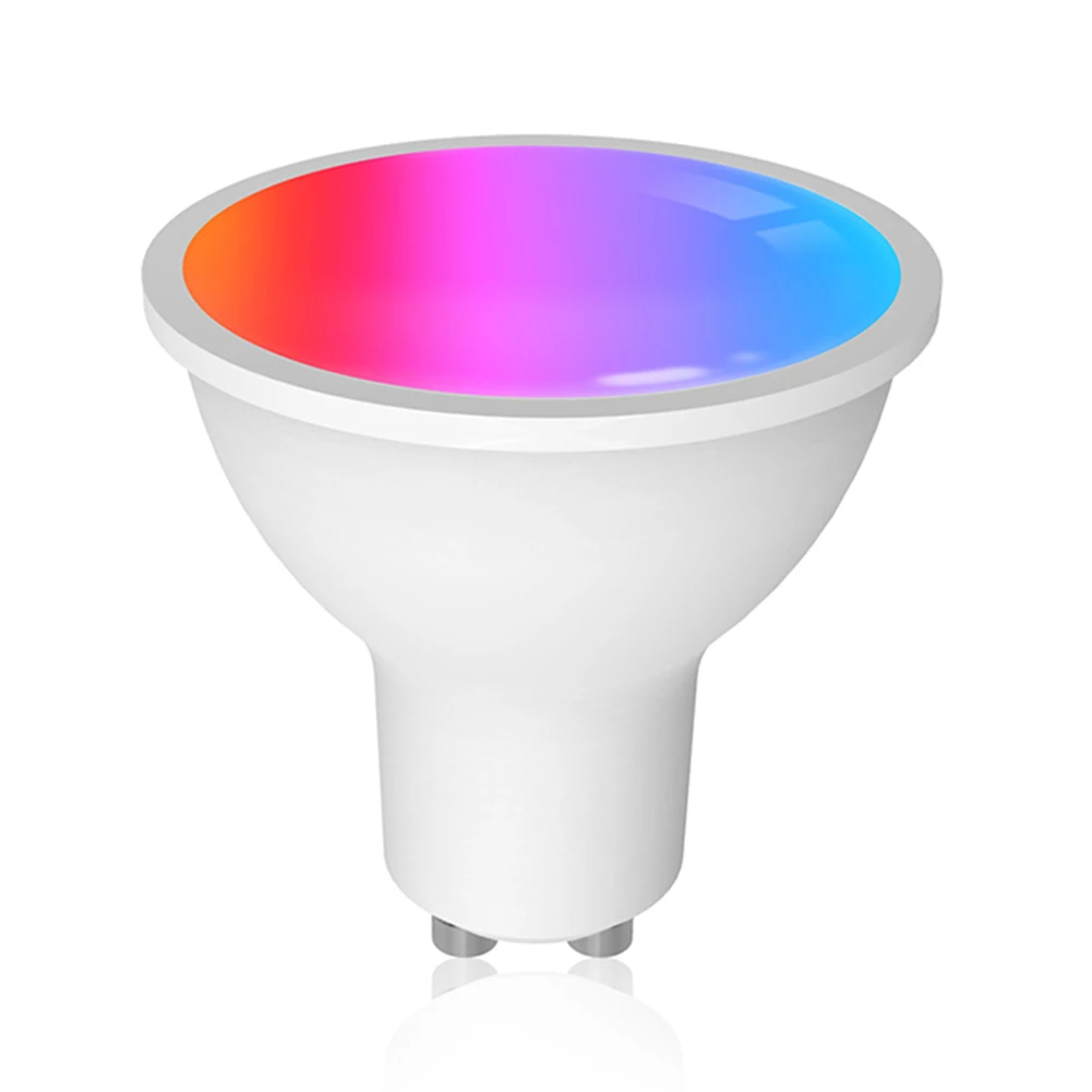 Lâmpada LED Inteligente com Wi-Fi, Lâmpada de Vela GU10, Controle Remoto APP, Compatível com Alexa, Google Home, 16 Milhões de Cores RGB, 4.7W, 400LM