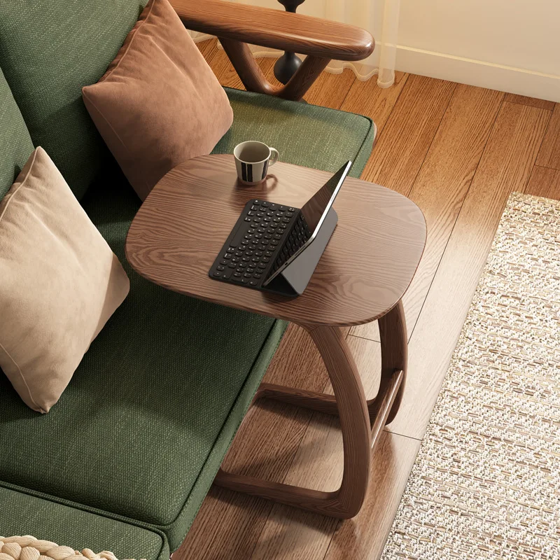 All solid wood small coffee table, few corners on the side of the sofa, small apartment, ash wood balcony, small tea table