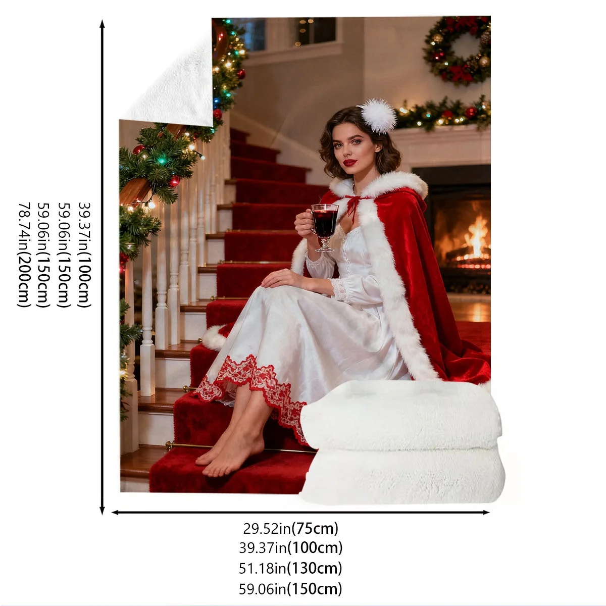 بطانية من الفلانيل مخصصة لذكرى عيد الميلاد للزوجين - منقوشة بتاريخك الخاص + نمط ندفة الثلج لعيد الميلاد، تحافظ على الدفء، قابلة للغسل في الغسالة بدون تشوه، مناسبة لسرير غرفة النوم الرئيسية ومسند الأريكة - هدية مثالية للزوجة من ألياف البوليستر الممتازة للزوجة #5