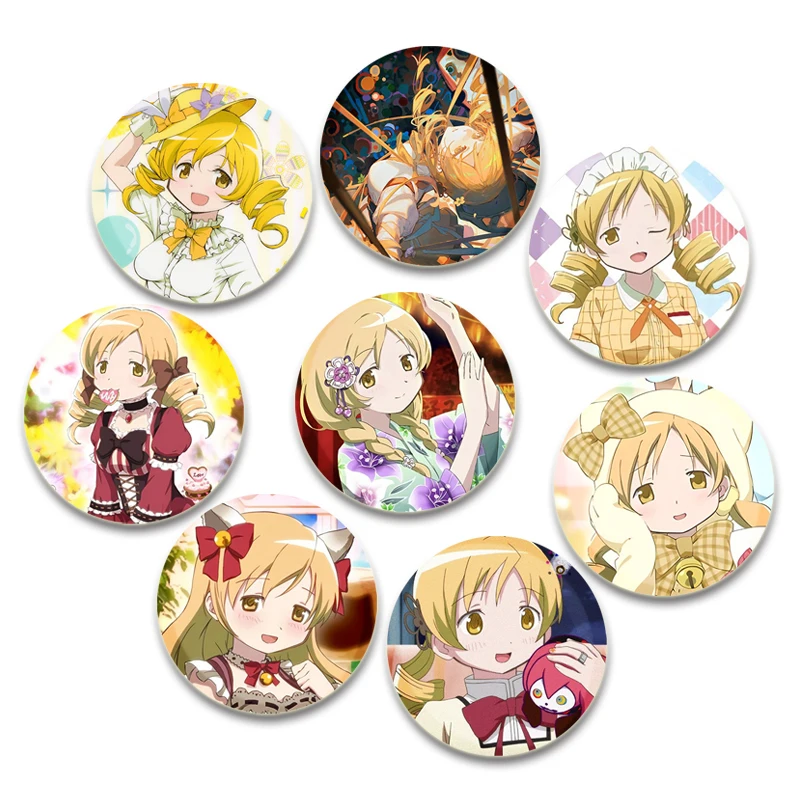 Broches de dibujos animados de Mami Tomoe, bonitos pines para Cosplay, mochila, zapatos, accesorios de joyería, regalos, insignia de Anime Puella Magi Madoka Magica