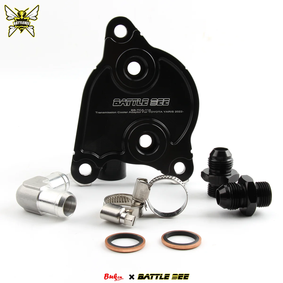BATTLE BEE Aluminum Alloy Gearbox Transmission Oil Cooler Radiator Adapter Black High Quality New Trend 2022 Altis BB-TCA-114