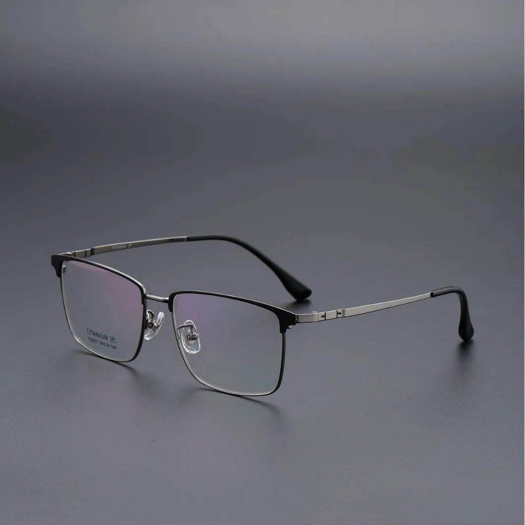 KAROS Titanium Square Prescription Glasses With Anti Blue Light Photochromic Progressive Lenses For Myopia Correction Men Women