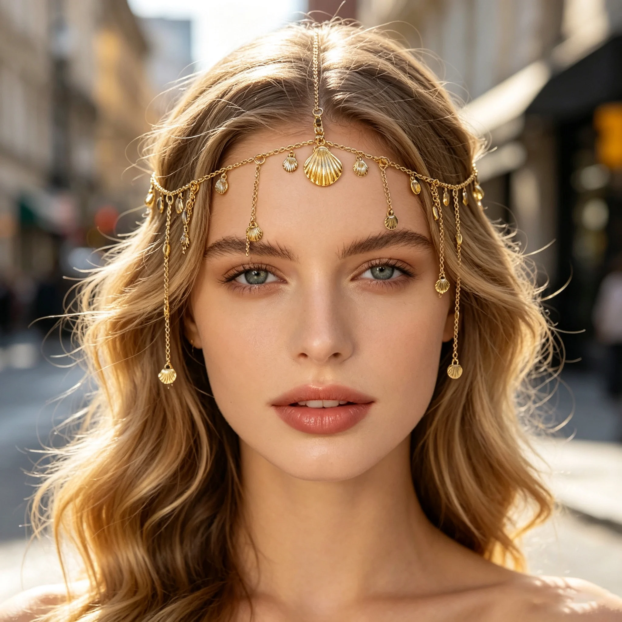 1pc Fashionable Bohemian Rhinestone Pendant Tassel Headpiece Suitable for Women'S Prom Wedding Party Gathering Eid Gift