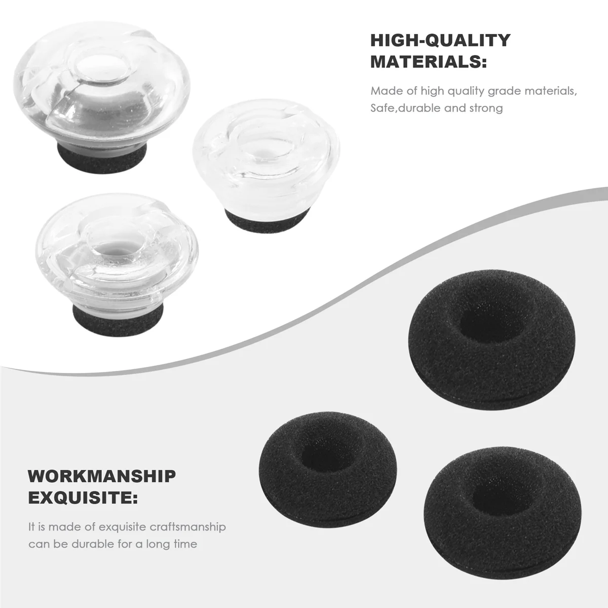 3-Piece Large, Medium and Small Replacement Earplug Gels for Plantronics Voyager Legend Eartip Kit