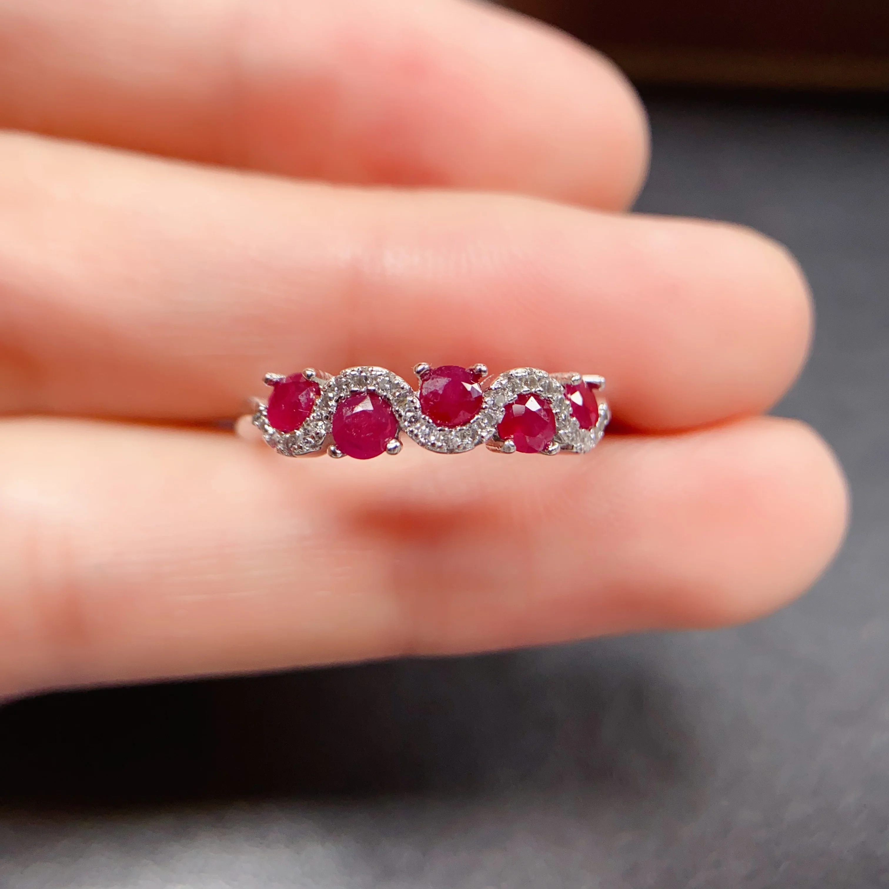 3mm Natural Ruby Ring S925 Sterling Silver Certificate Design Fine Fashion Charm Weddings Jewelry for Women FS