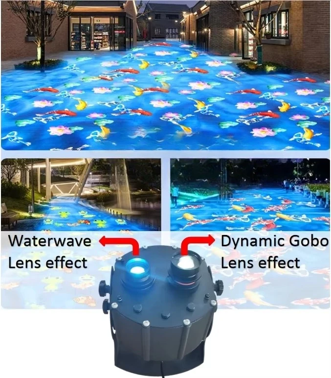 Nebula 80w-500w LED double head logo image ocean water wave multi-function five-line chess projector