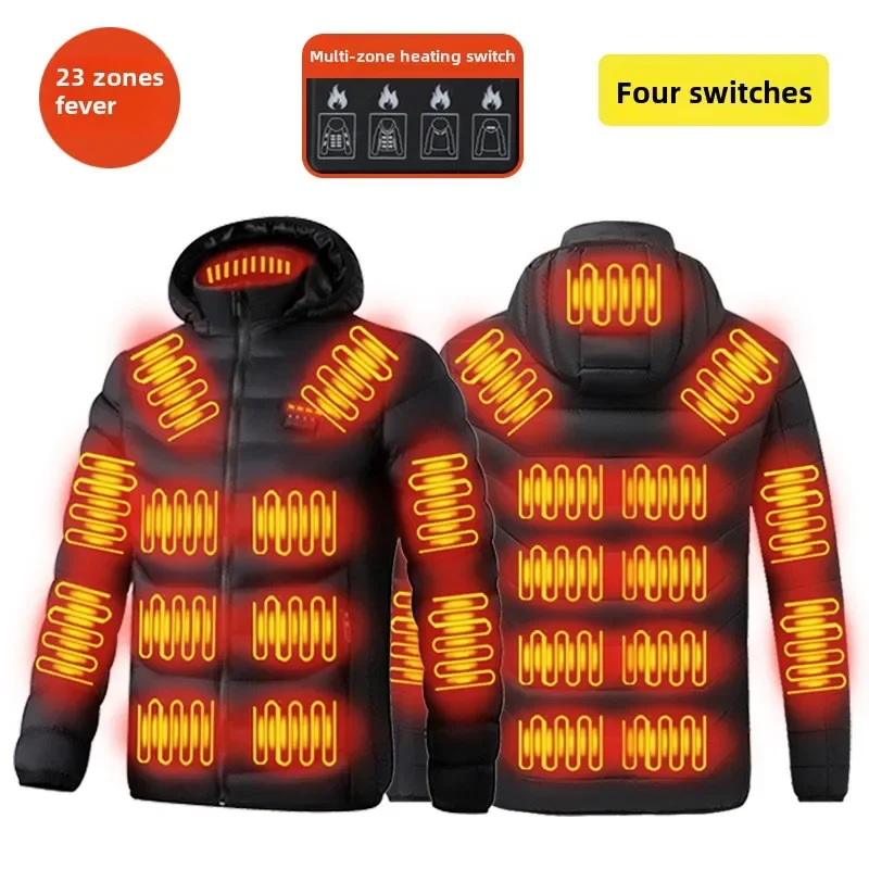 23/2 Areas Heated Jacket Women's Warm Vest USB Men's Heating Jacket Heated Vests Coat Hunting Hiking Camping Autumn Winter Male