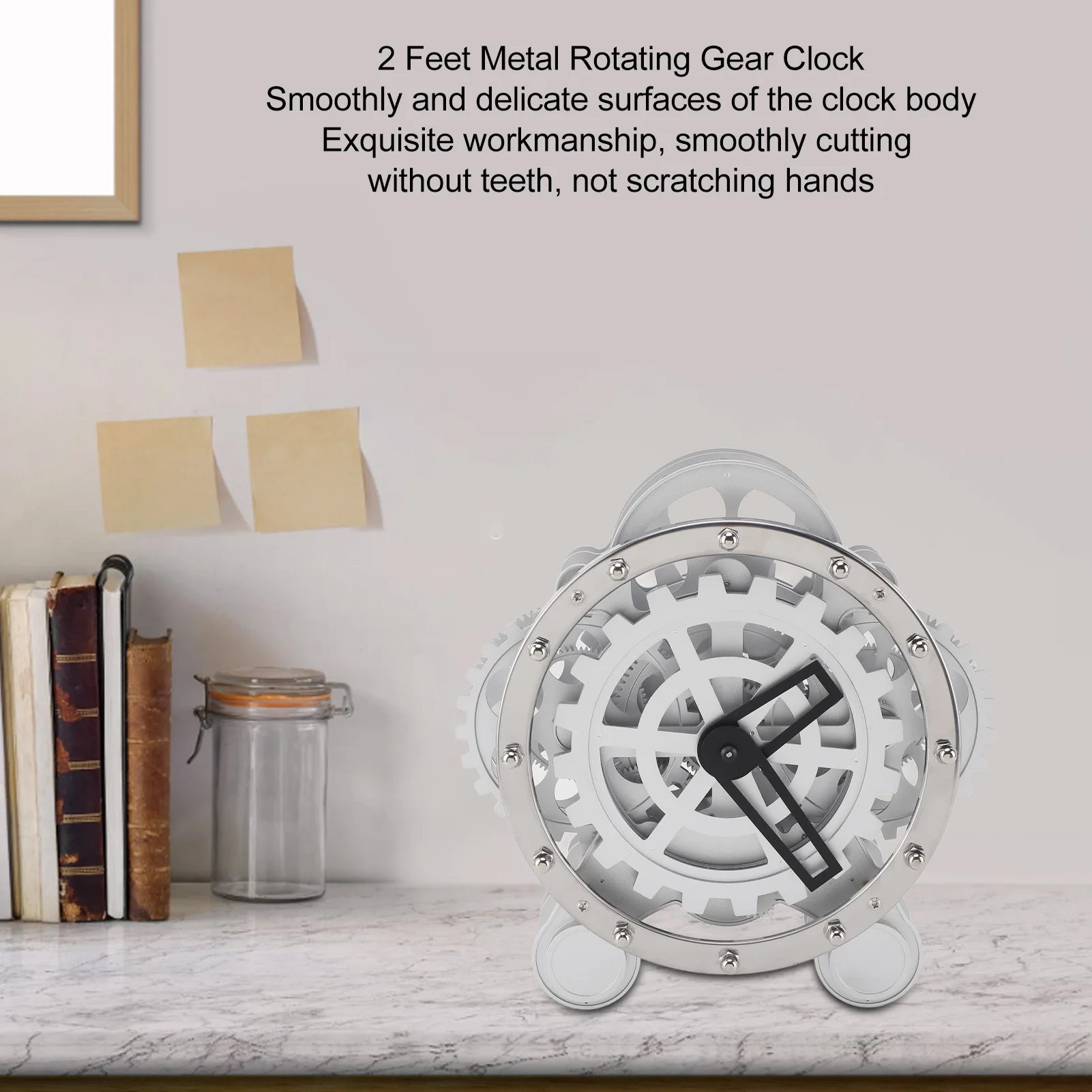 

Table Gear Clock Single Sided European Mechanical Gear Clock Strong Sense Rhythm Creativity Electronic Movement for Study