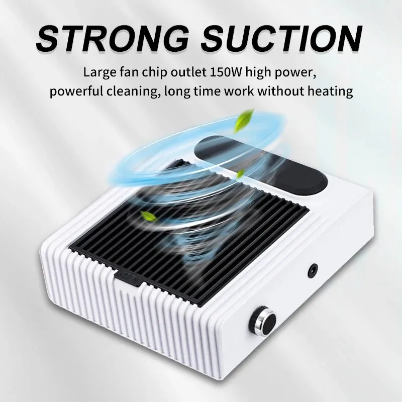 80W Powerful Nail Dust Collector For Manicure Nail Vacuum Cleaner With Fitter Nail Dust Fan Manicure Salon Equipment