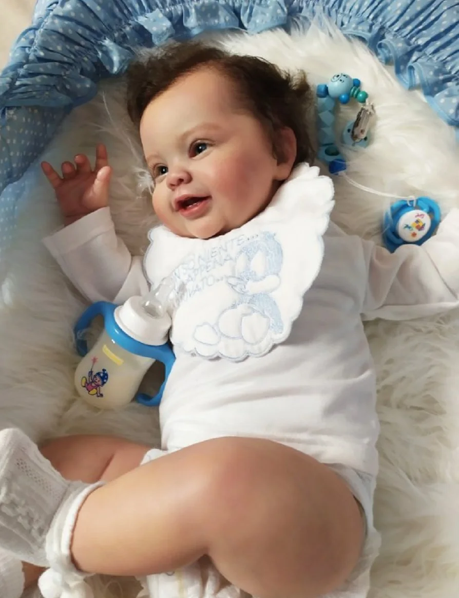 BZDOLL Reborn Baby 50/60CM 3D-Paint skóry miękkiego silikonu realistyczna lalka zabawka dla malucha z naczyń krwionośnych żyły element ubioru Bebe