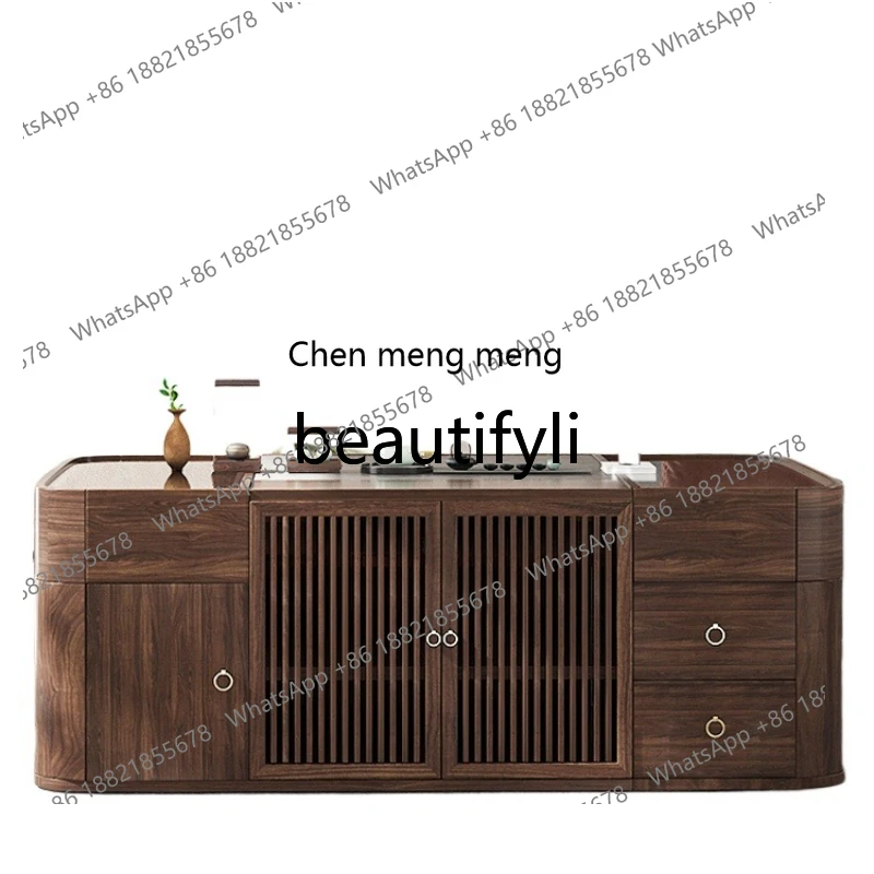 

Light luxury solid wood coffee table, household Kung Fu tea table lifting tea set, tea table H