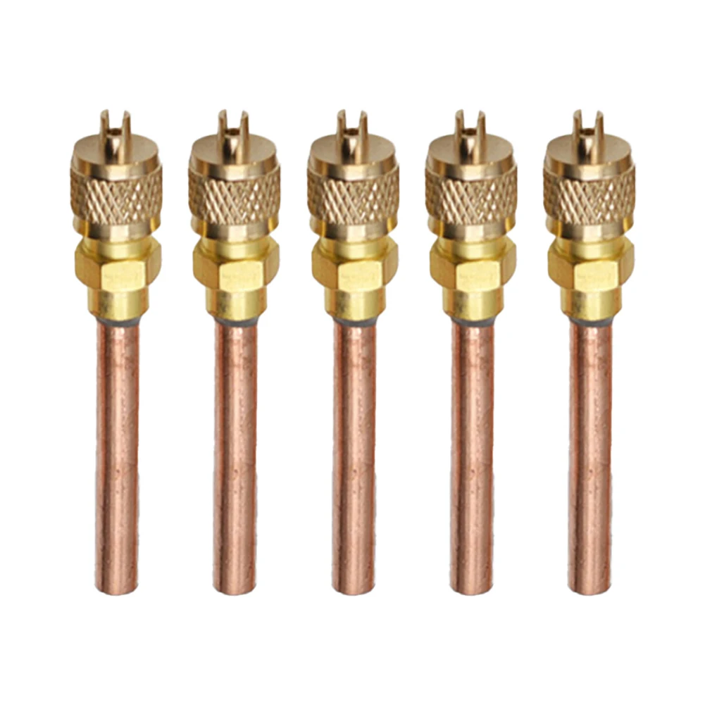 

Essential 5pcs Copper HVAC ServiceAccess Valve Stem Core Refrigeration Check Fluoride Nozzle for Leakage Pressure Tests