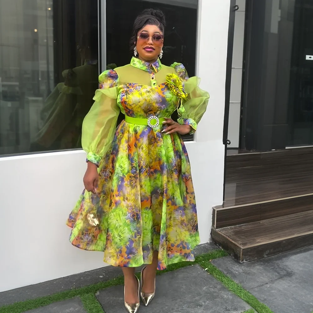 

Elegant African Dresses For Women 2025 New Summer Fashion Print Robe Plus Size Turkey Muslim Wedding Evening Party Long Dress