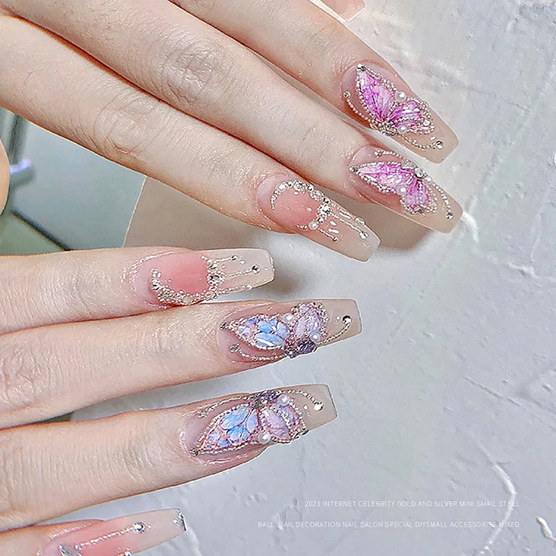 

6 ячеек/коробка, Профессиональные Металлические Мини-бусины для ногтей из нержавеющей стали