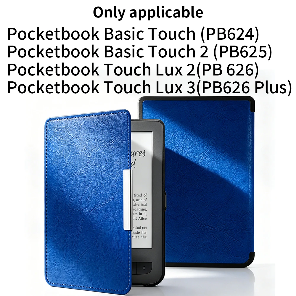 Slim Flip Leather Case Full Protection For Pocketbook Basic Touch /2 PB625 Touch Lux2 PB626 Touch Lux3 PB626 Plus Ereader Shell