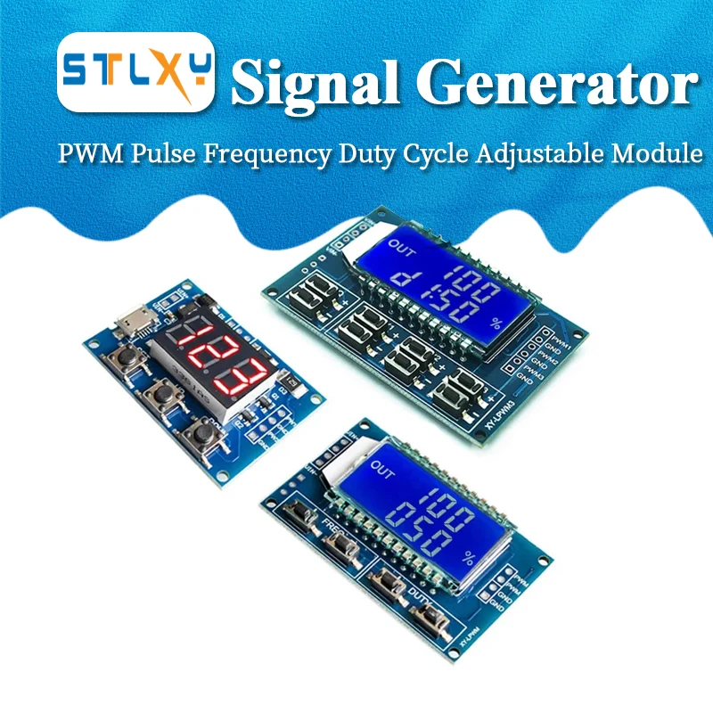 Signal Generator PWM Pulse Frequency Duty Cycle Adjustable Module LCD Display 1Hz-150Khz 3.3V-30V PWM Board Module