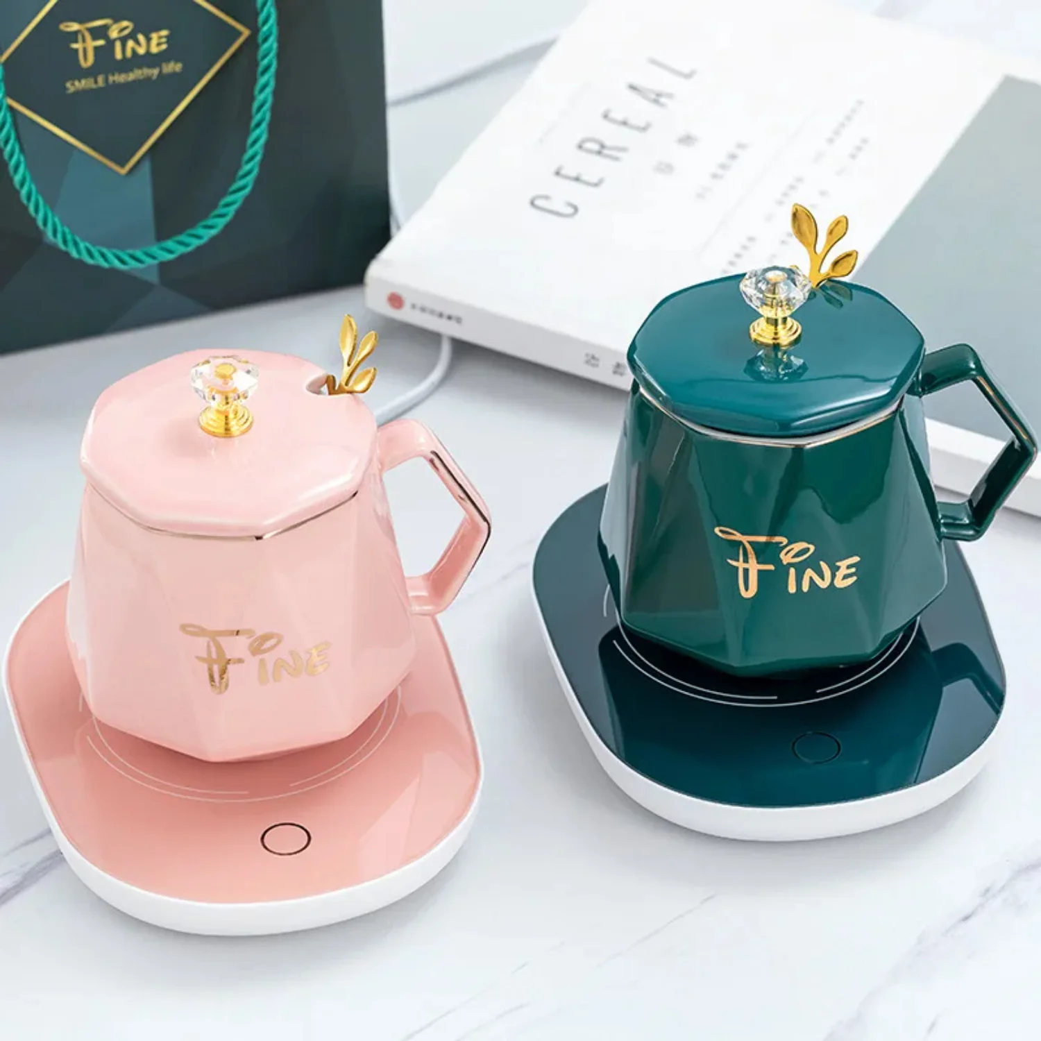 

Nordic Style Ceramic Coffee Mug with Lid - Elegant Porcelain Tea Cup Set - Perfect Gift for Tea Lovers