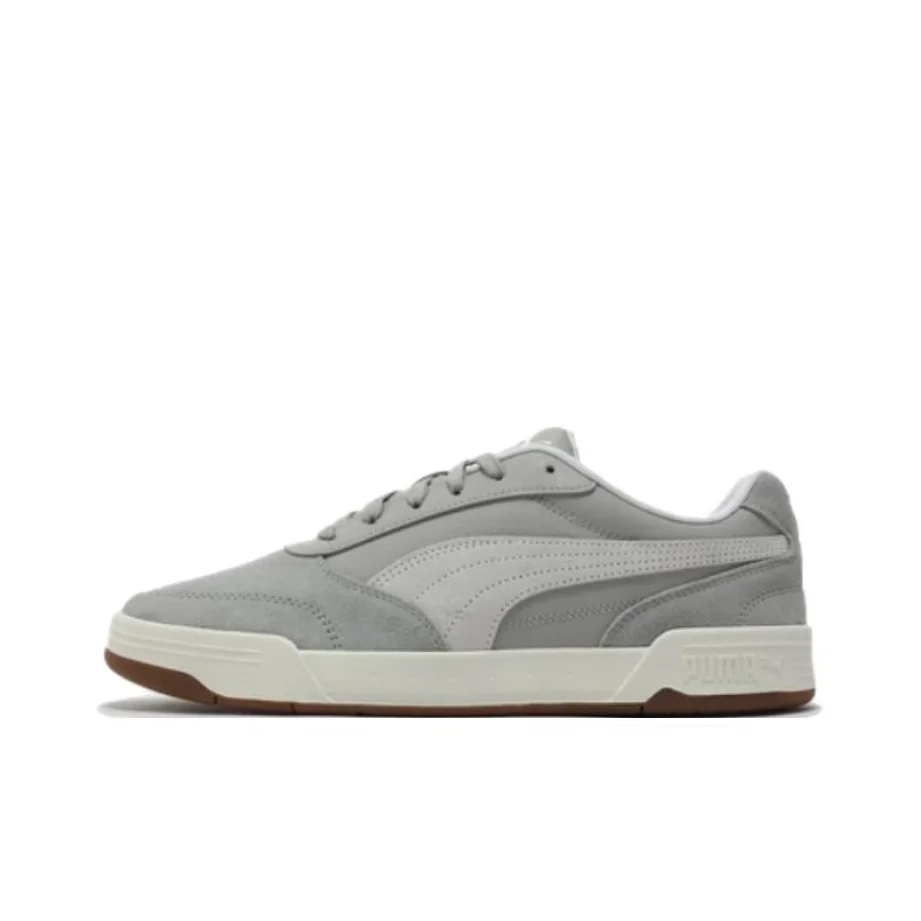 PUMA C Skate Chaussures de skateboard respirantes résistantes à l'abrasion à tige basse pour hommes gris blanc 403145-02