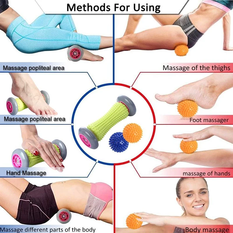 Foot Roller Massage Ball For Relief Plantar Fasciitis Reflexology Massager Deep Tissue Acupresssure Recovery Arm Back Leg Relax