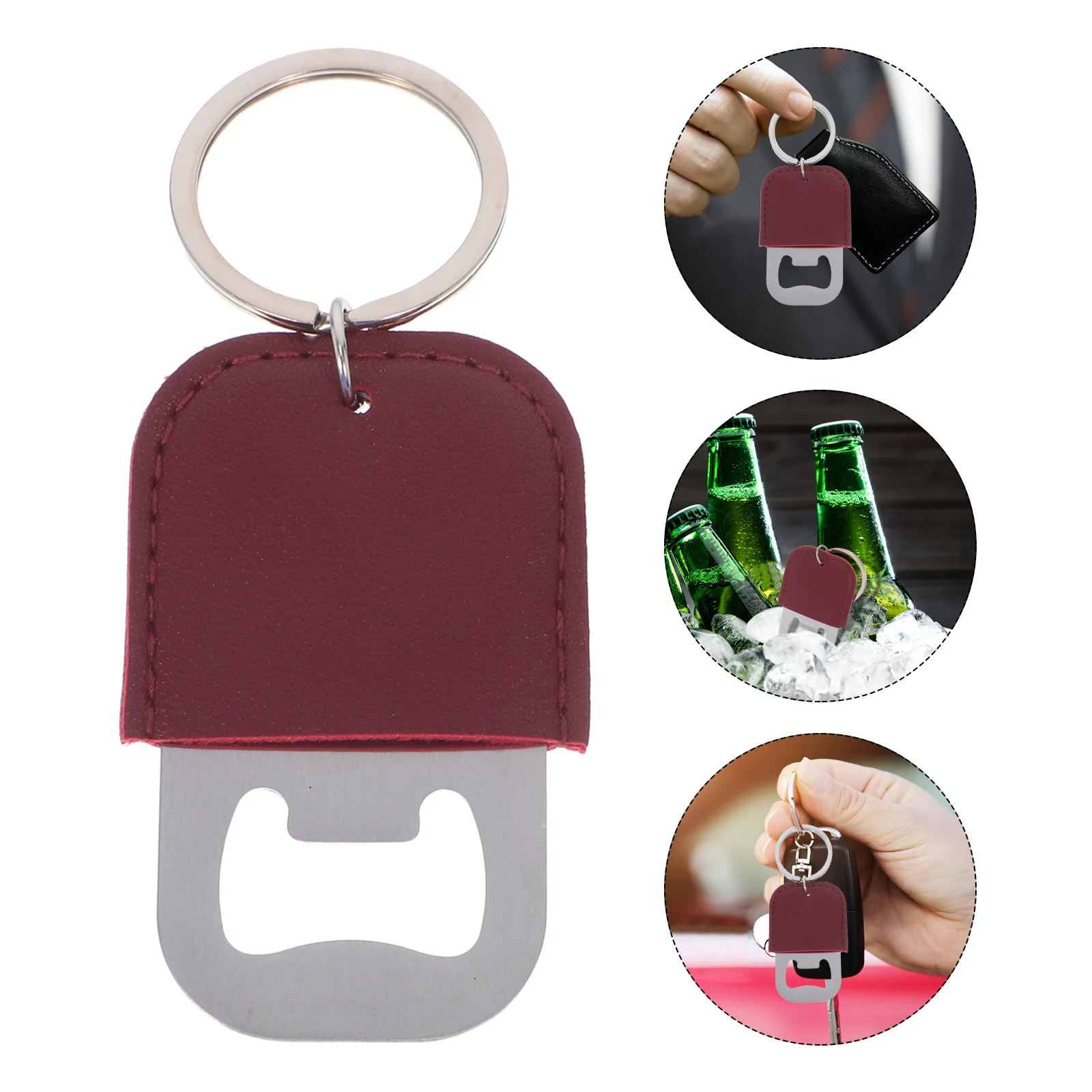 

12Pcs Stainless Steel Bottle Opener Keychain Heavy Duty Manual Beer Soda Opener Bar Kitchen Tool Portable Flat Design