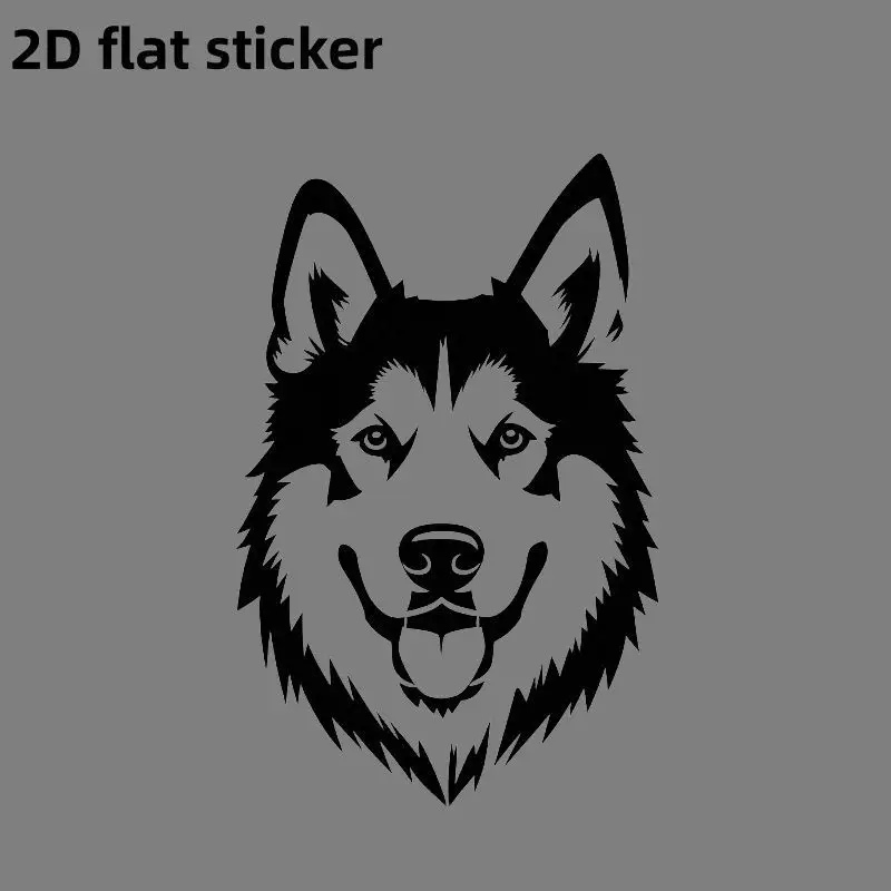 1PC Wolf Head Decal – Monochrome, Waterproof & Durable – Fits Car Windows, Body & Smooth Surfaces