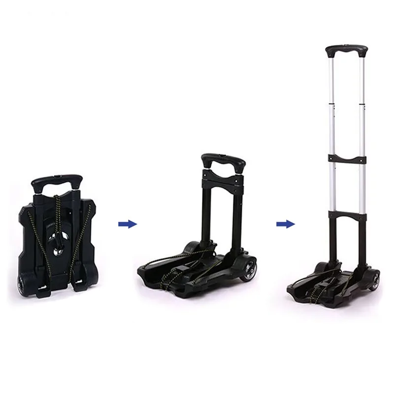 Heavy Duty Foldable Hand Sack Wheel Trolley, Carrinho de carrinho de mão dobrável, Carrinho de compras de bagagem de viagem