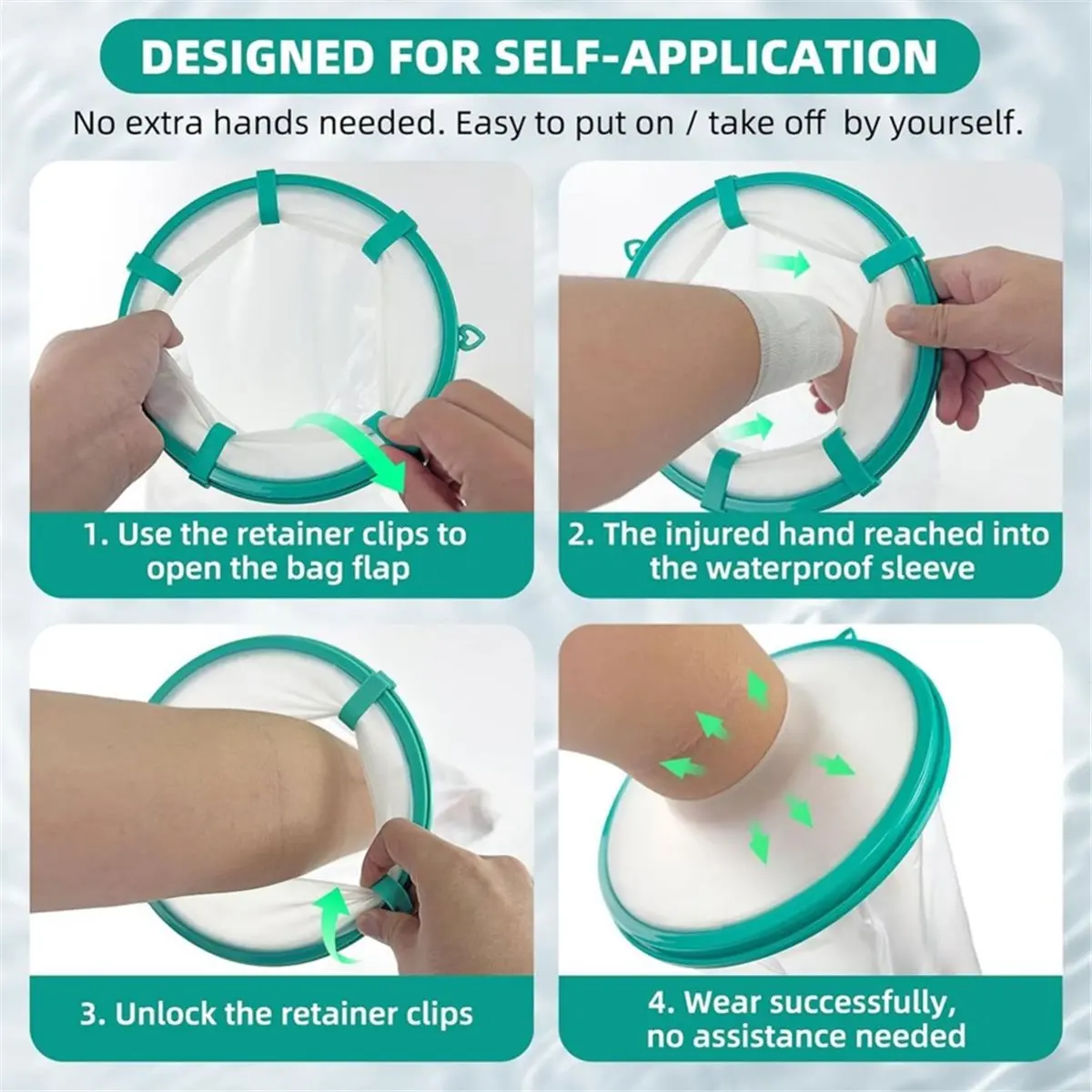 TODAY@BUY@~ Cast Covers for Shower Arm Adult, One-Handed Application Waterproof Shower Sleeve for Arm Cast, No Assistance