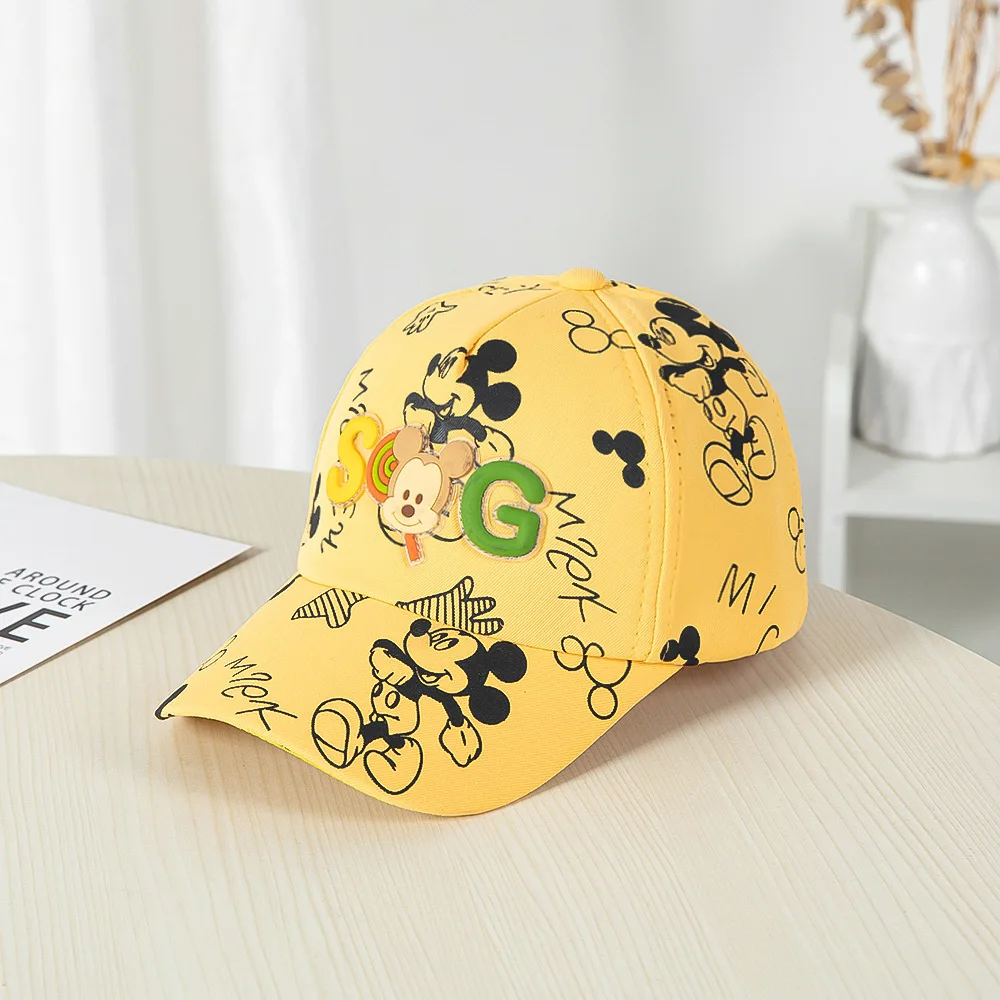 Disney Mickey Mouse Hat Cartoon Cute Mickey Mouse Children\'s Sun Hat Cotton Peaked Cap Baseball Cap Boy Girl Outdoor Hats