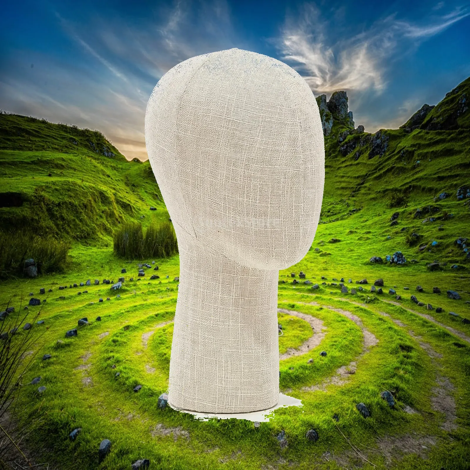 Tabletop Velvet Mannequin Head Stand for Synthetic Wig Hat Display Boutique Salon Jewelry Organizer