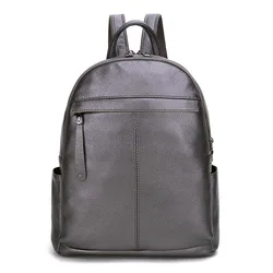 Aodux Frauen Rucksäcke 100% weiches echtes Rindsleder weibliches Mädchen Rucksack erste Schicht Rindsleder Bücher taschen schwarz weiß grau Tasche