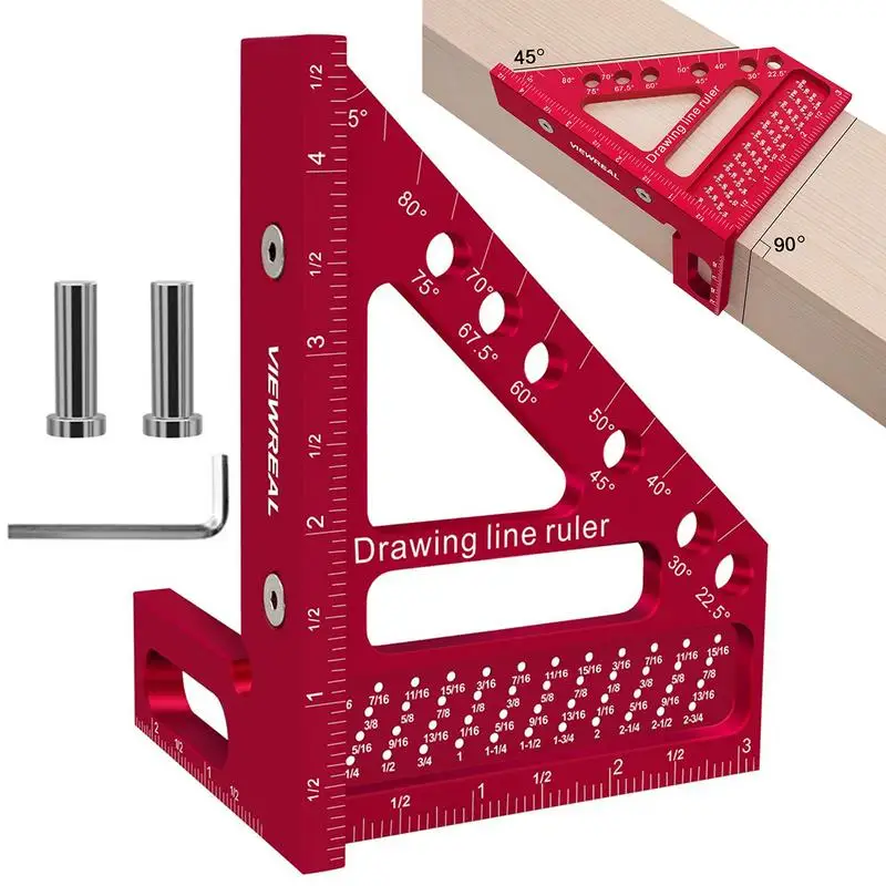 

Carpenter Square Tool Hole Positioning Marking Ruler Hole Positioning Precision Marking Ruler Engineer Carpenter Multi-Angle