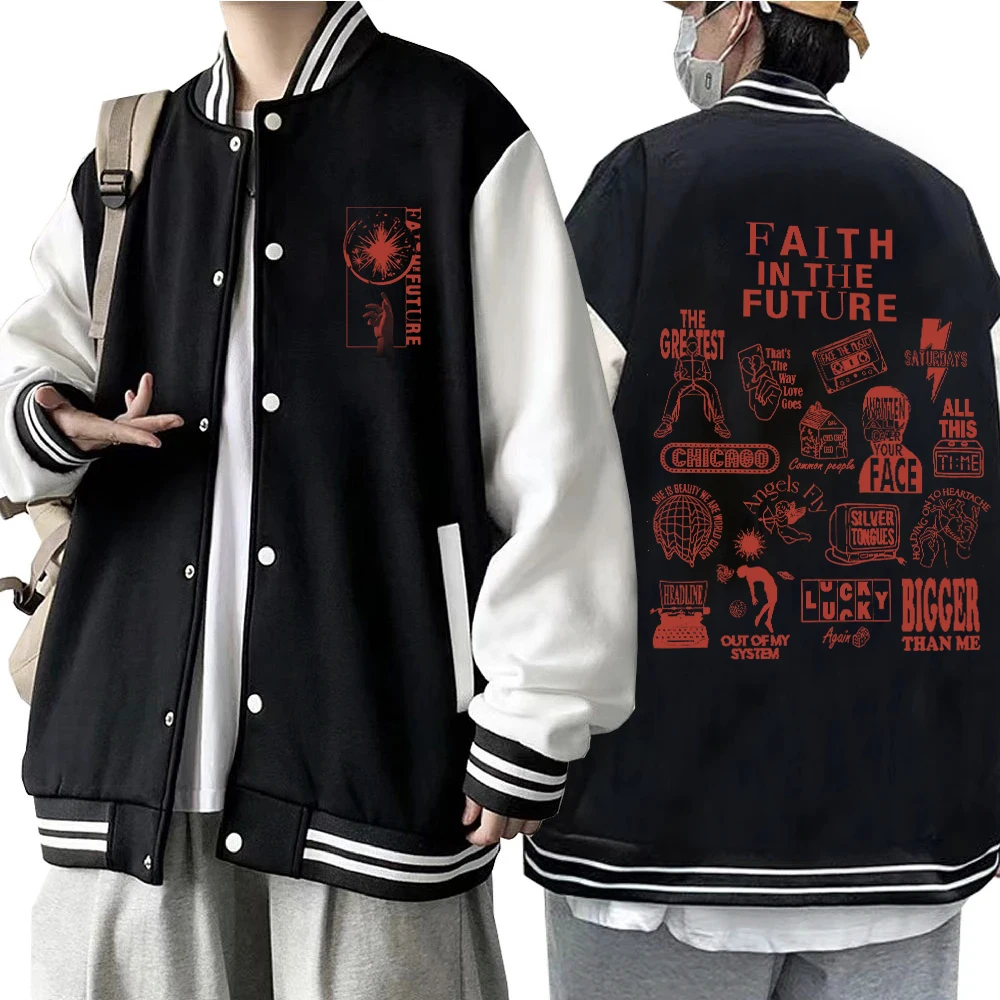 Louis-Tomlinson Faith In The Future 2024 Baseball Jacket Coat Sweatshirts Warm Autumn Winter Clothes