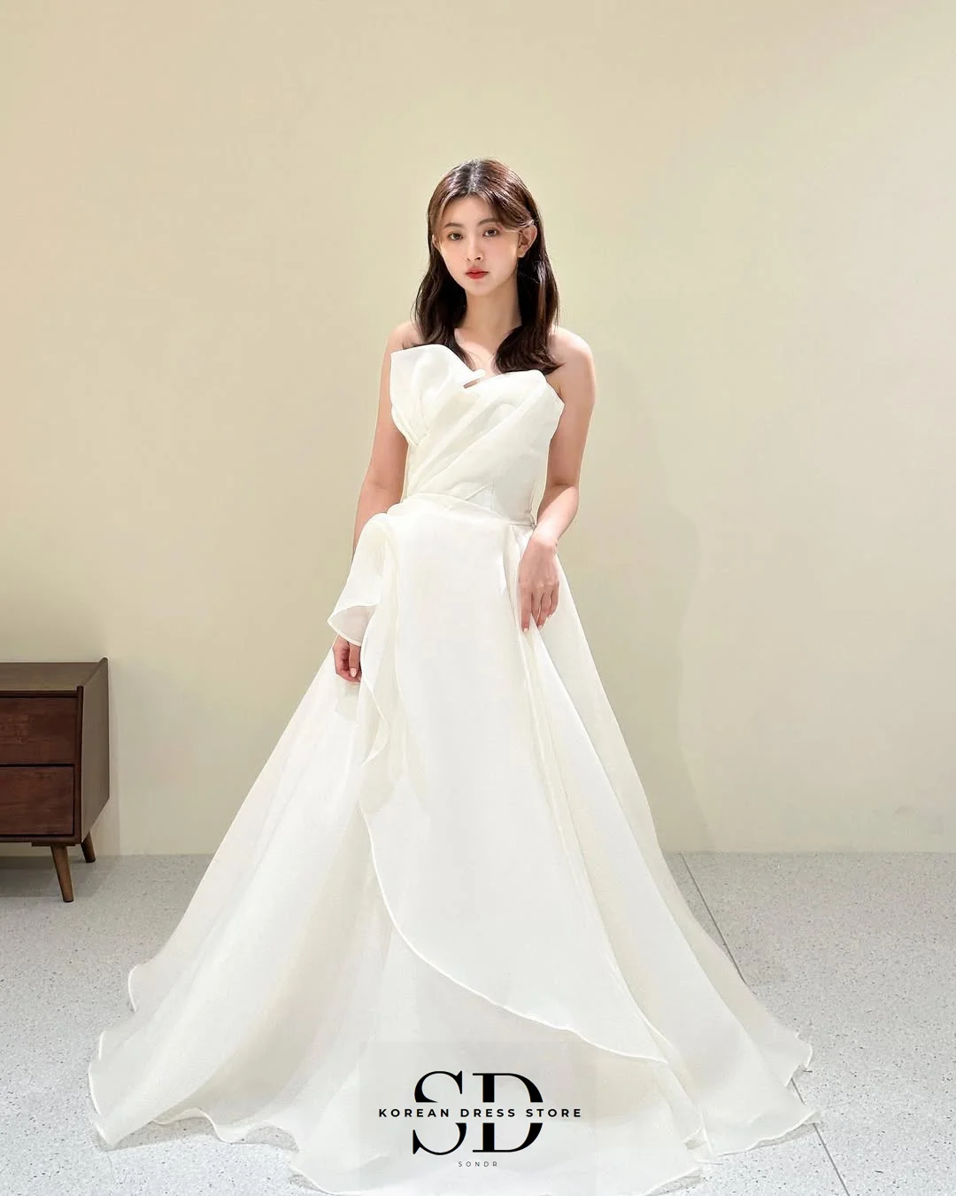 Abiti da sposa fata Sondr Abito da sposa coreano in organza di seta con corsetto Abiti da ricevimento Abiti da sposa con bottoni automatici Abito da festa