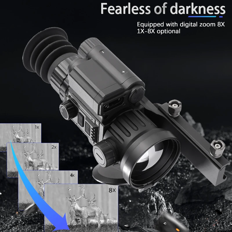 

ZIYOUHU TB 8x Zoom Thermal Imaging Monocular 384x288 Infrared HD Helmet Mounted Tactical Scope with Rangefinder