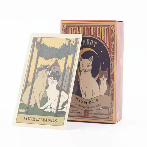 Cats Rule the Earth Tarot 78 Card Deck For The Feline-Obsessed Divination Edition Deck Board Playing Games 10.3*6cm TK117K