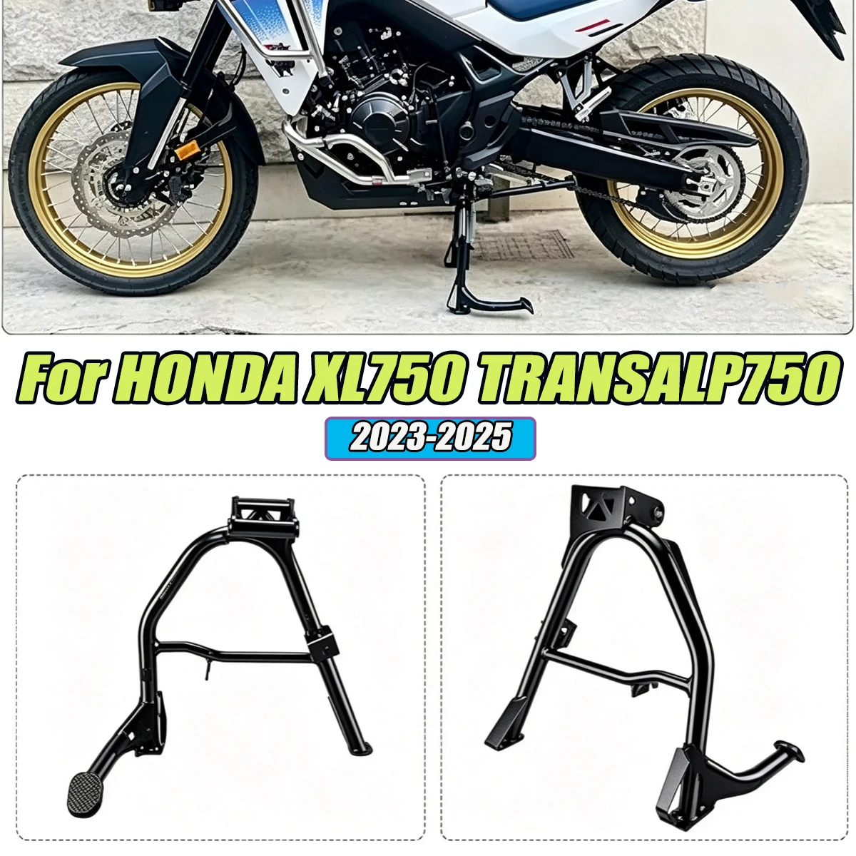 Fit For Honda XL750 XL 750 TRANSALP 2023 2024 2025 Motorcycle Middle Center Kickstand Parking Kick Stand Support Brackets