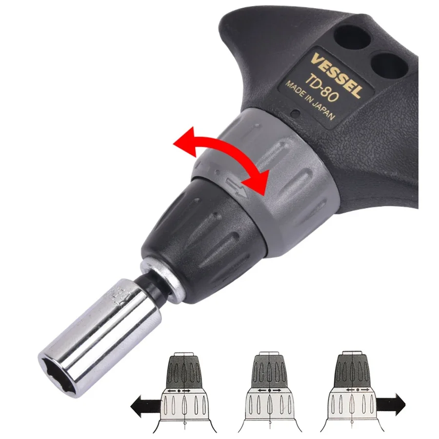 VESSEL S 12C 39 Piece Magnetic Ratchet T Handle Screwdriver Set Versatile Multi Purpose Repair Tool