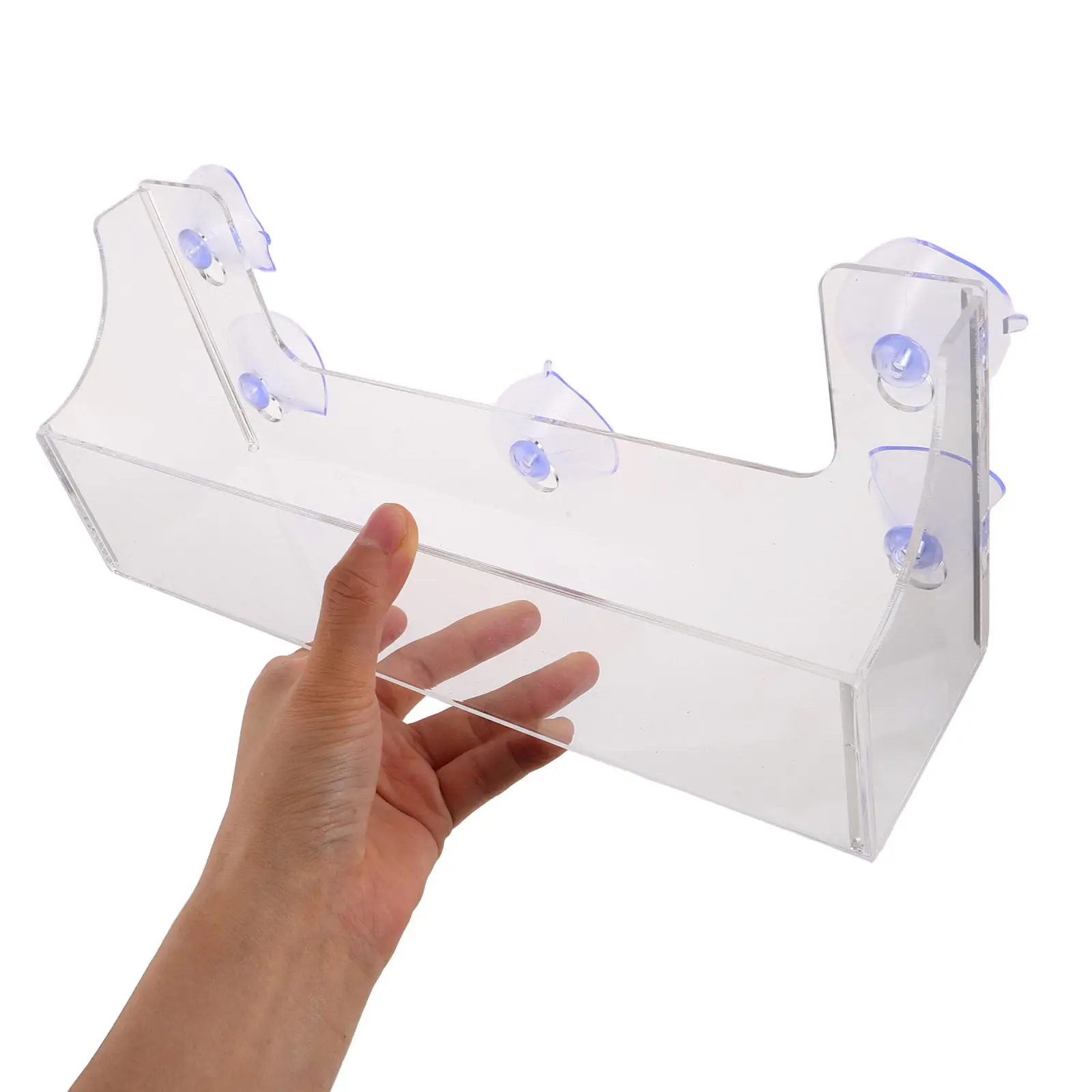 Acrylic Suction Cup Refrigerator Drink Organizer 4-Bottle Capacity Clear Fridge Door Shelf for Soda Cans Beverages Water Bottles