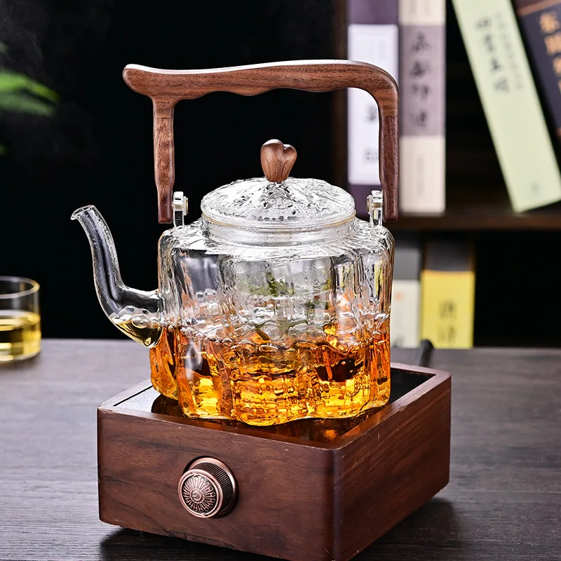 1300 Ml Beam Pot Large Capacity Cooking and Thickening New Teapot High Borosilicate Pyrex Smoke Gray Transparent Color