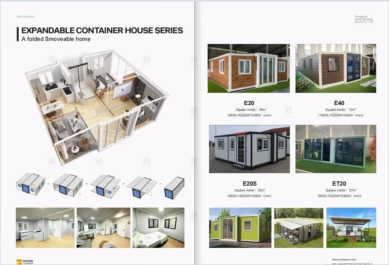 Customized Case Prefabricate Pieghevoli Foldable Cafe Expandable Container Houses Tiny Home For Sustainable Living In Suburban H