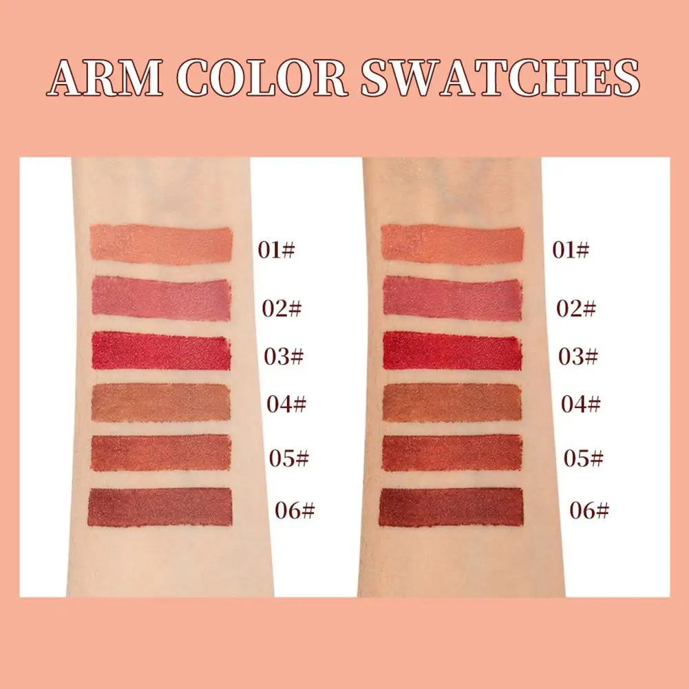 ชุดดินสอเขียนขอบปาก 6 ชิ้น/ชุด กันน้ำ ติดทนนาน ชุดดินสอเขียนขอบปาก สีนู้ด