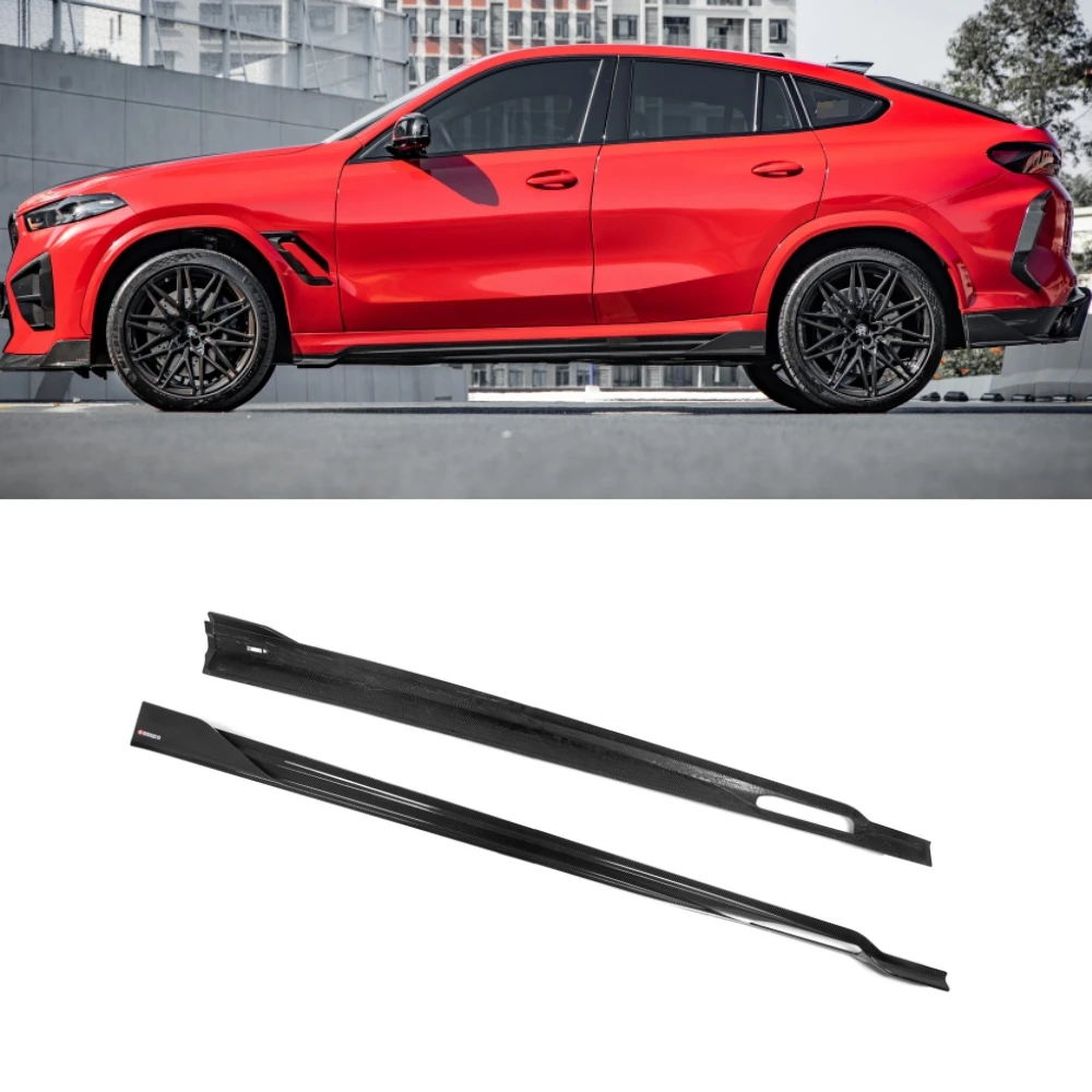 

STLFF96 Side Skirts Dry Carbon Fiber SQ Style Side Bumper Skirts Fit for BMWs X6 G06 LCI/X6M F96 LCI 2020+ F96 Side Skirts