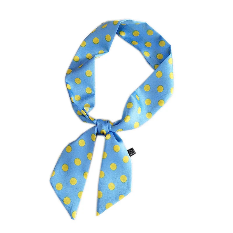 Foulard Long et moulant à pois pour les cheveux, accessoire de mode coréenne, parfait pour le cou