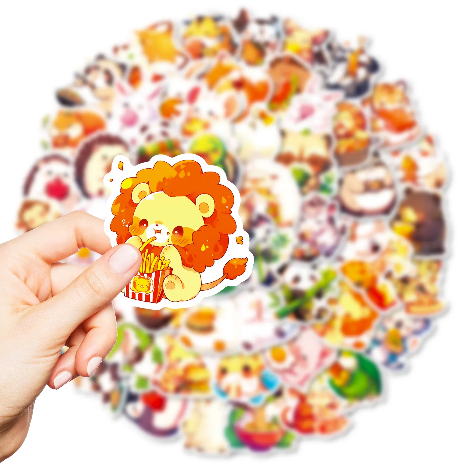 

56PCS New Kawaii Animal Cartoon Cute Cow Lion Sticker Graffiti Waterproof Decal Toy Gift DIY Water Cup Phone Case Scrapbook