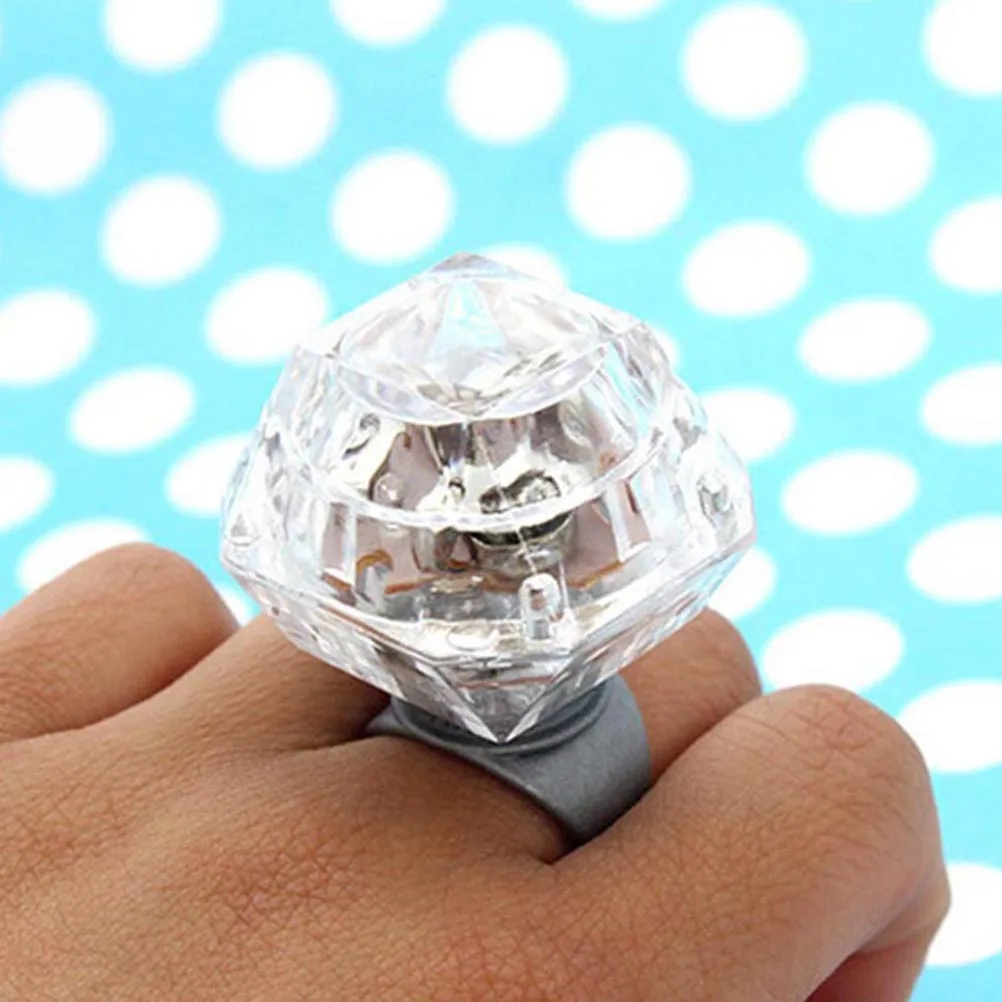 

8 Pcs LED Diamond Ring The Light up Toys Little Girl Flashing Rings Finger Child