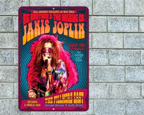 1p,Janis Joplin Sign Aluminum Metal 8