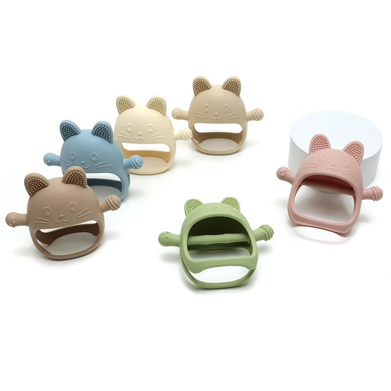 Food Grade Silicone Baby Toys Teether Gloves Anti-Eating Hand ​Molar Stick BPA Free Baby Accessories Newborn Free Shipping