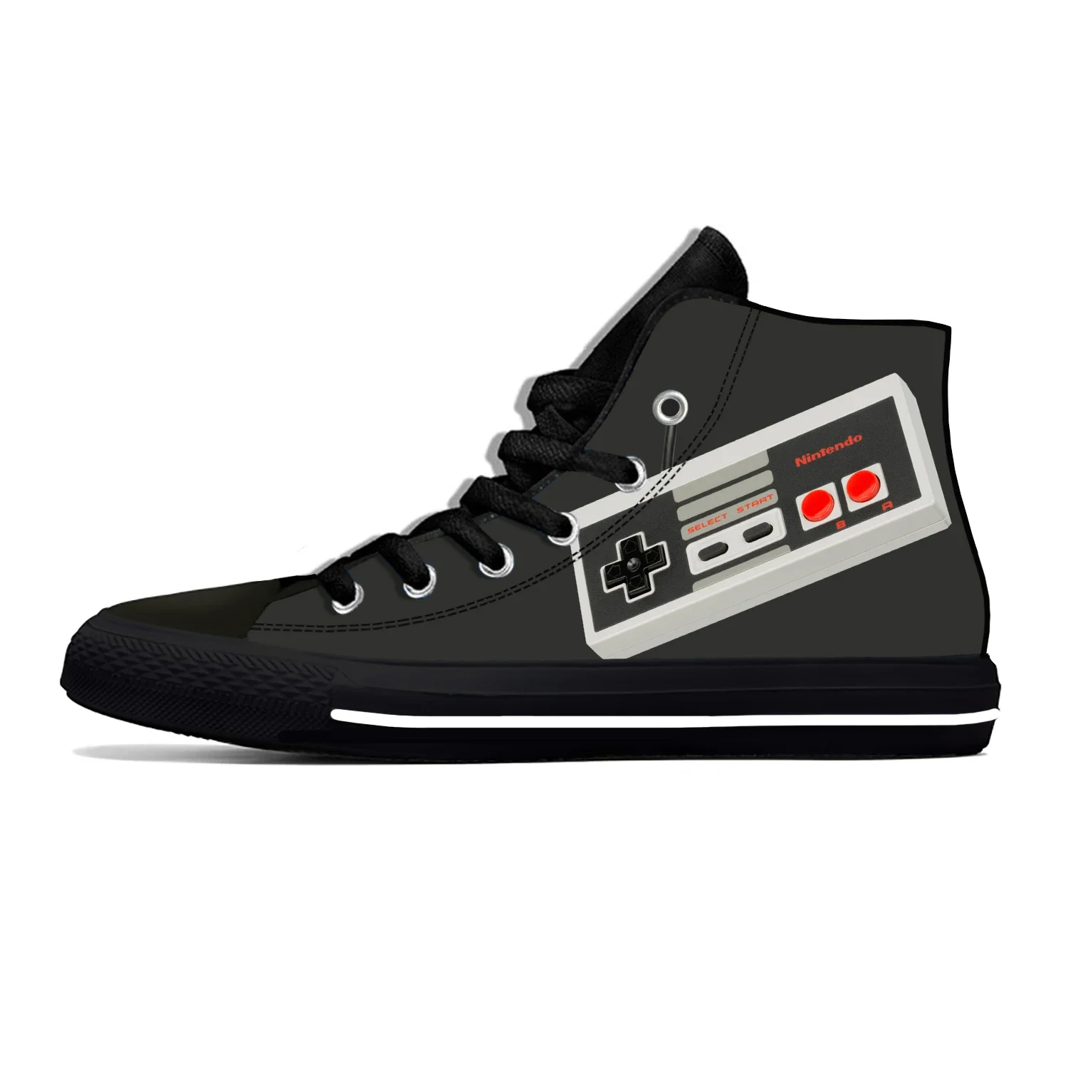 Nintendo Nes Controller High Top Sneakers Mens Womens Teenager Casual Shoes Canvas Running Shoes 3D Print Lightweight Shoe